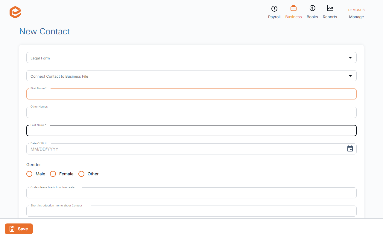 The New Contact form
