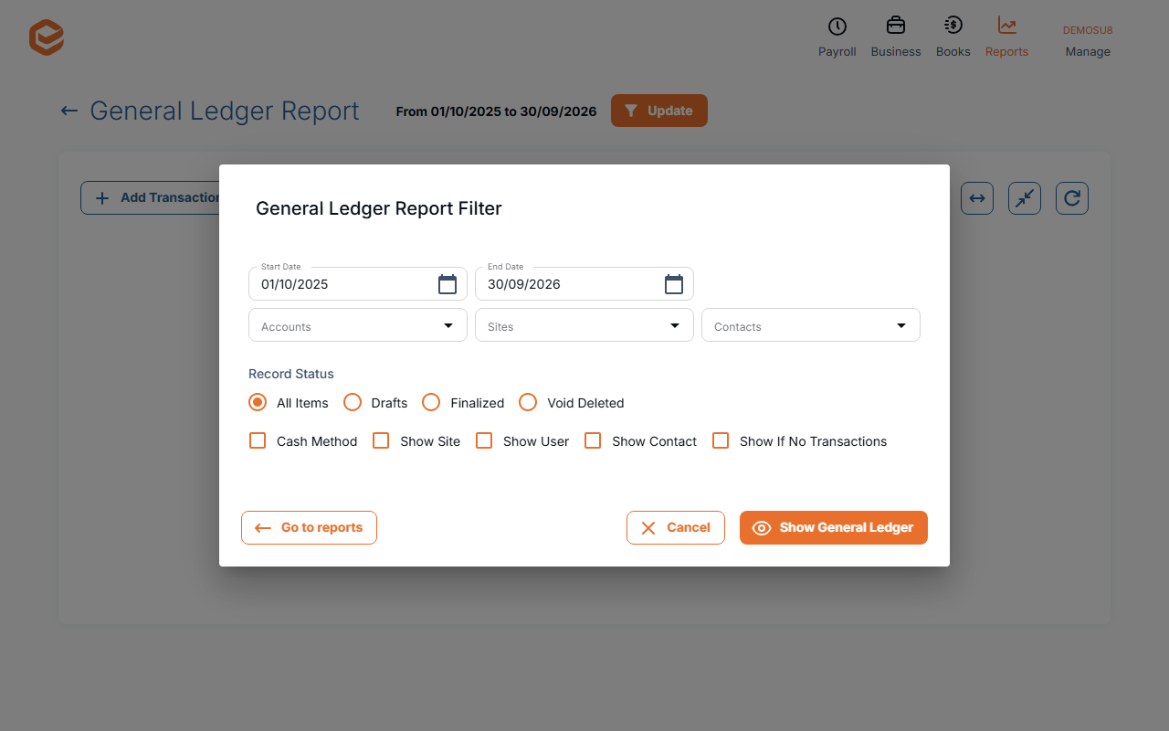 General Ledger Report