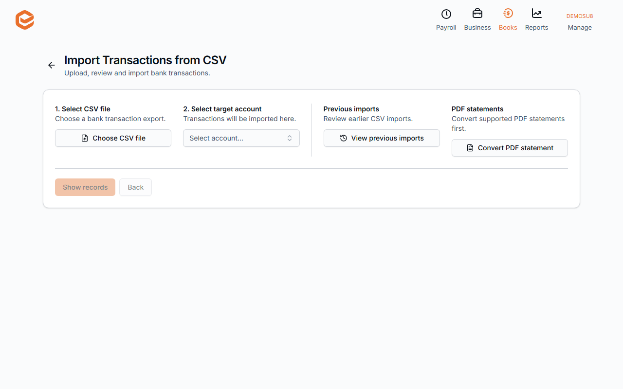Import Transactions from CSV