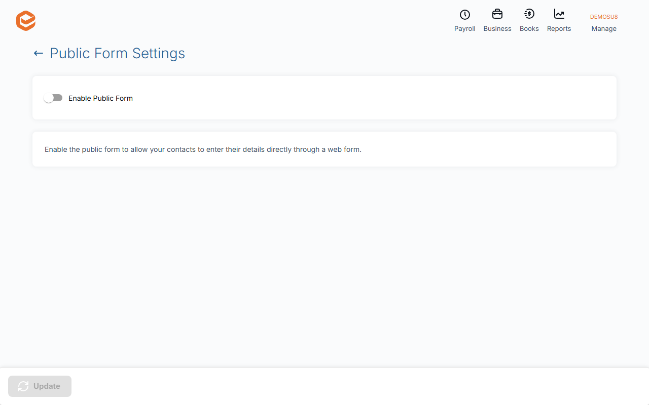 Public Form Settings